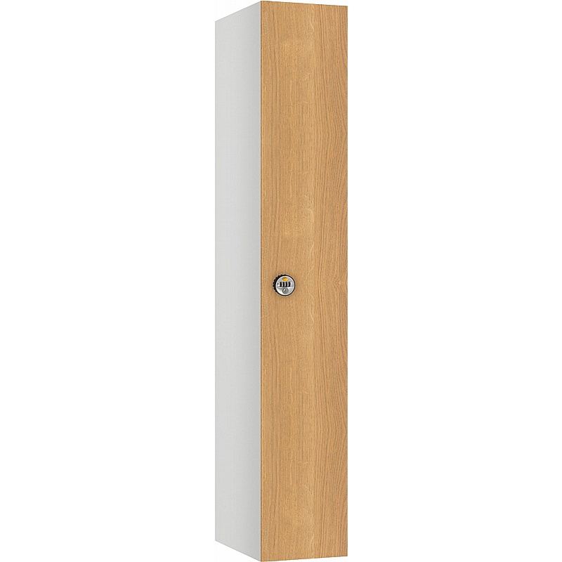Pure Shield Antibacterial SGL Wood Effect Door Lockers with Manual Combination Lock - Office Storage