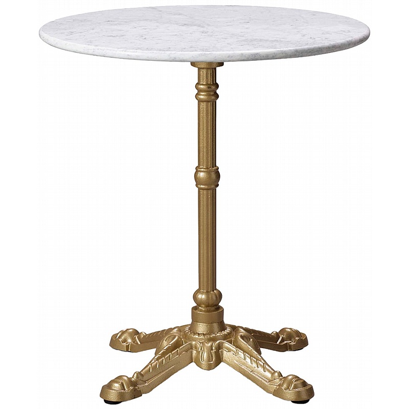 Bistro Round Solid Marble Breakout and Cafe Tables with Gold Base - Breakout & Canteen