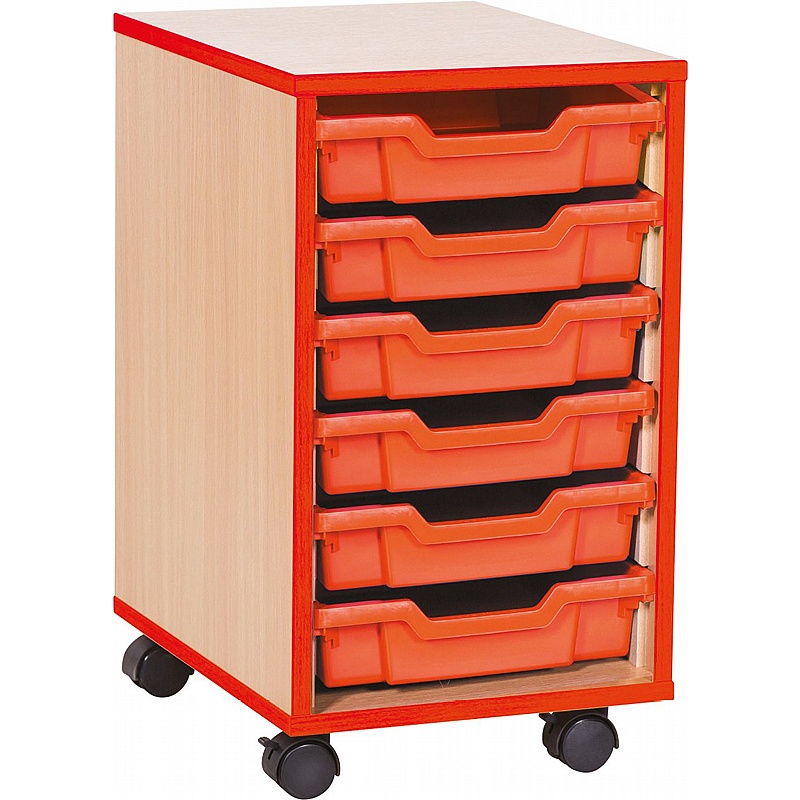 Accento Single Column 6 Shallow Tray Storage - School Furniture