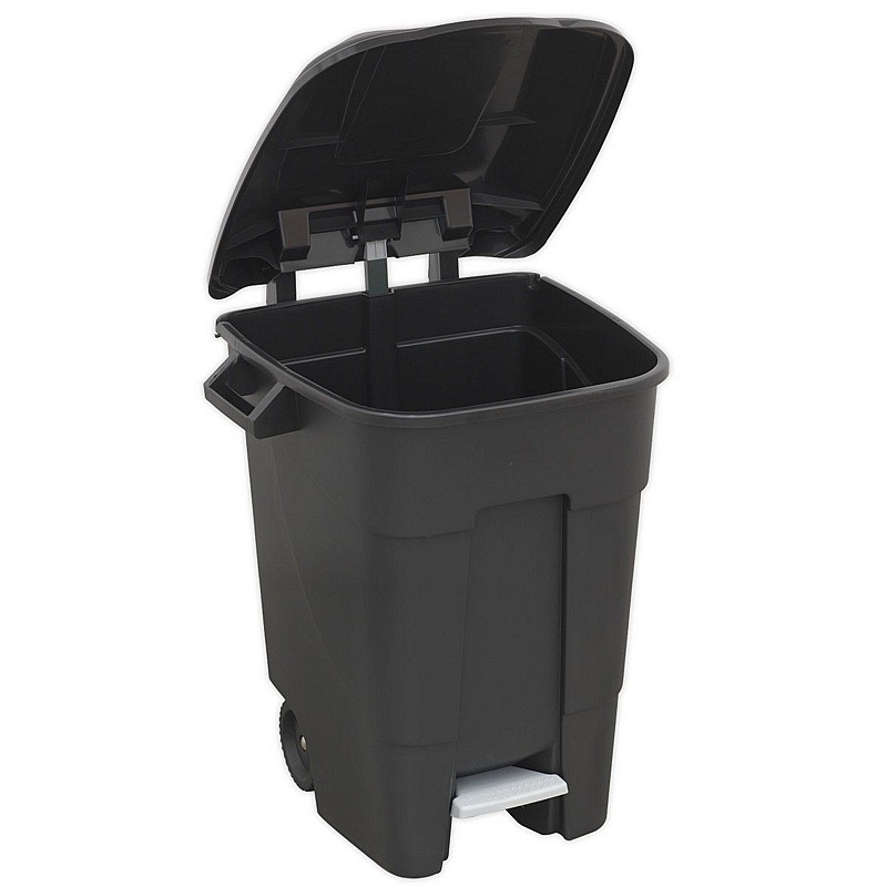 Sealey Refuse/Wheelie Bin with Foot Pedal 100L Black BM100P