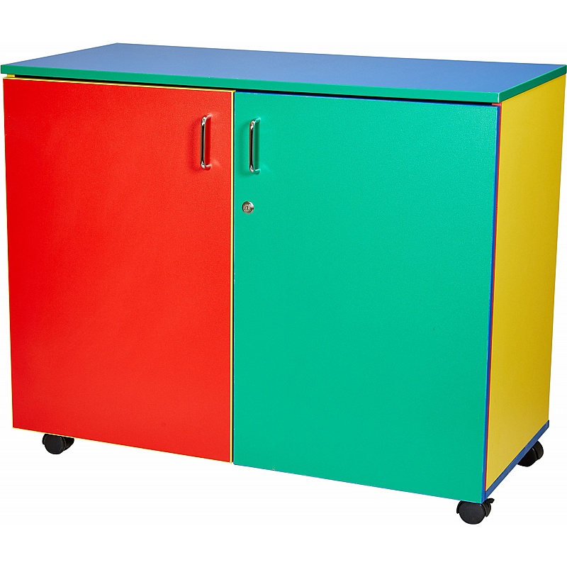 Colore Double Door School and Library Mobile Cupboards - School Furniture