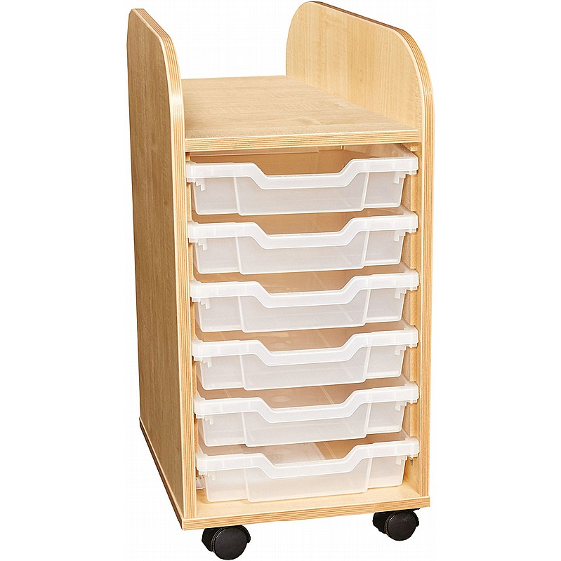 KubbyClass Nursery Single Column 6 Shallow Tray Storage - School Furniture