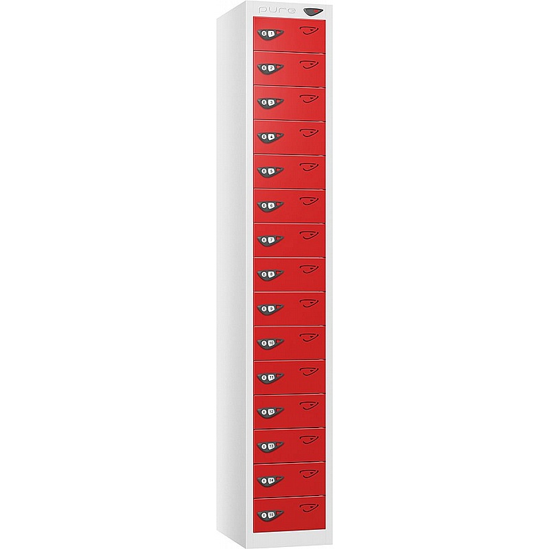 Pure Antibacterial 15 Compartment Personal Effects Lockers with Cam Lock - Office Storage