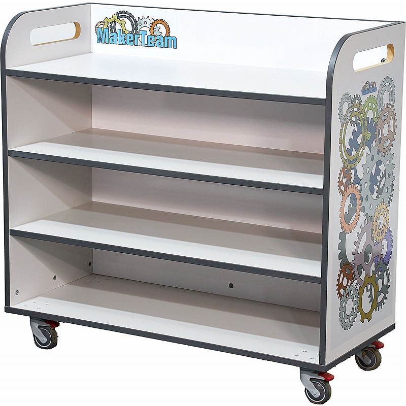 MakerTeam Heavy Duty 4 Shelf Trolley - School Furniture
