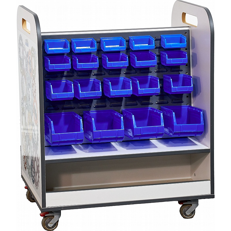 MakerTeam Heavy Duty Double Sided Component Trolley - School Furniture
