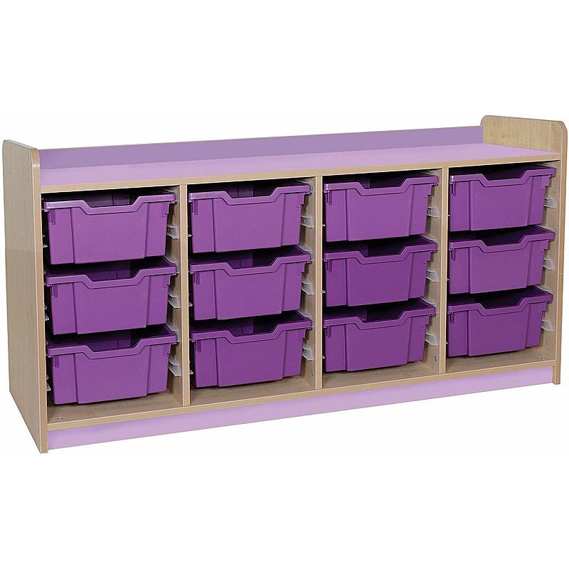 KubbyClass Library Quad Column Combination Tray Storage Unit - School Furniture