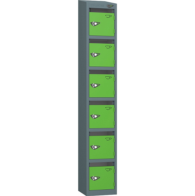 Pure Antibacterial Sloping Top Post Lockers with Hasp and Staple Lock - Office Storage