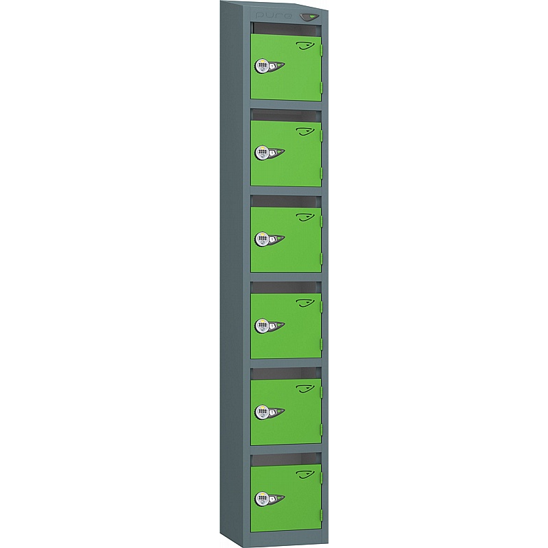 Pure Antibacterial Sloping Top Post Lockers with Manual Combination Lock - Office Storage