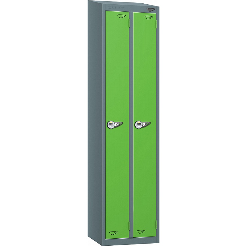 Pure Antibacterial Sloping Top Twin Door Lockers with Manual Combination Lock - Office Storage