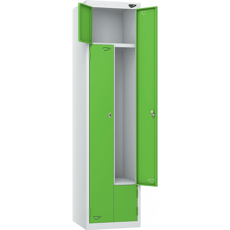 Pure Antibacterial Z2 Twin Door Lockers with Hasp and Staple Lock - Office Storage