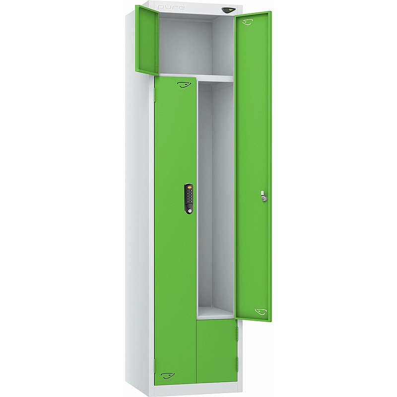 Pure Antibacterial Z2 Twin Door Lockers with Digital Combination Lock - Office Storage