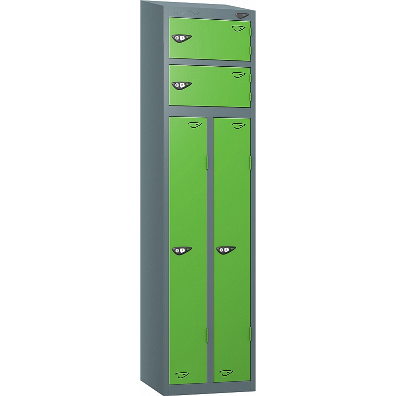 Pure Antibacterial Sloping Top Two Person Lockers with Cam Lock - Office Storage