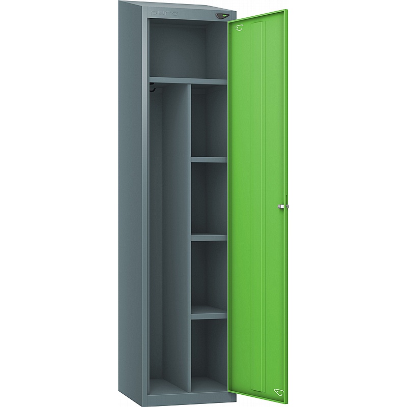 Pure Antibacterial Sloping Top Uniform Lockers with Hasp and Staple Lock - Office Storage