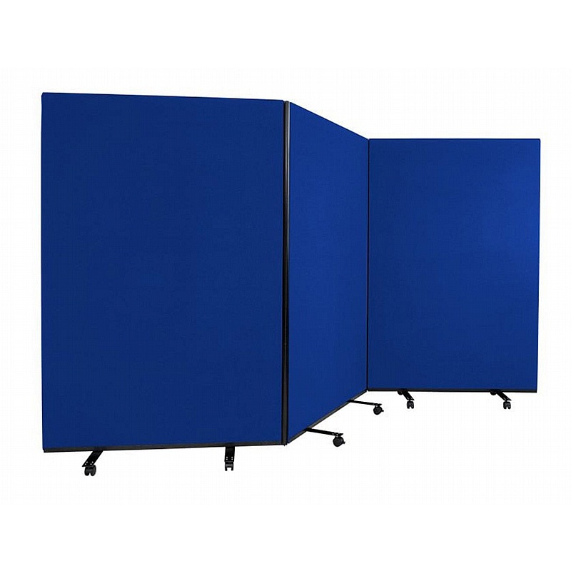Division Easy Clean Wipeable Fabric Triple Mobile Partition Screens - Office Accessories