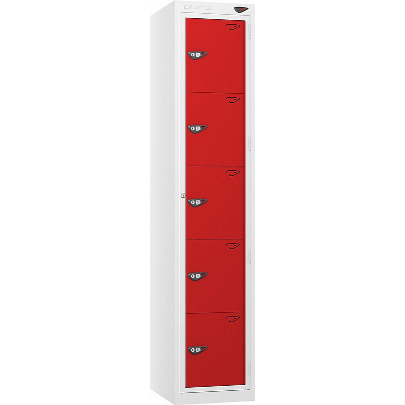 Pure Antibacterial 5 Compartment Garment Dispenser Lockers with Cam Lock - Office Storage