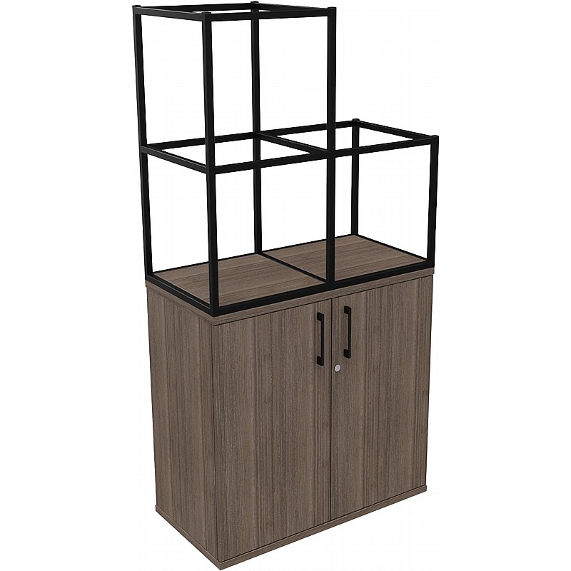 Matrix Storage Double Door Cupboard with Stepped Column Frame - Office Storage