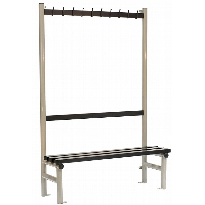 Palestra Single Sided Changing and Cloakroom Bench Seats with Hooks - School Furniture