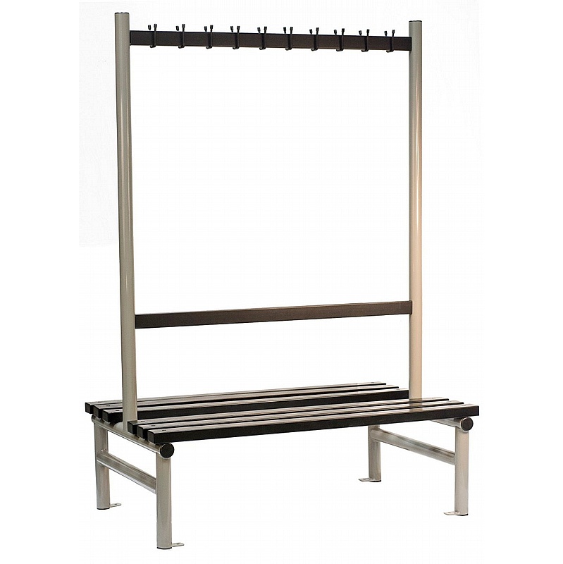 Palestra Double Sided Changing and Cloakroom Bench Seats with Hooks - School Furniture