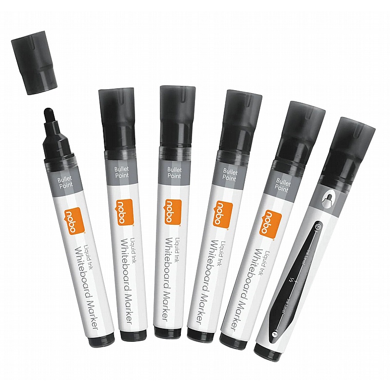 Nobo Liquid Ink Bullet Tip Drywipe Pens - Pack of 10 - Display Equipment