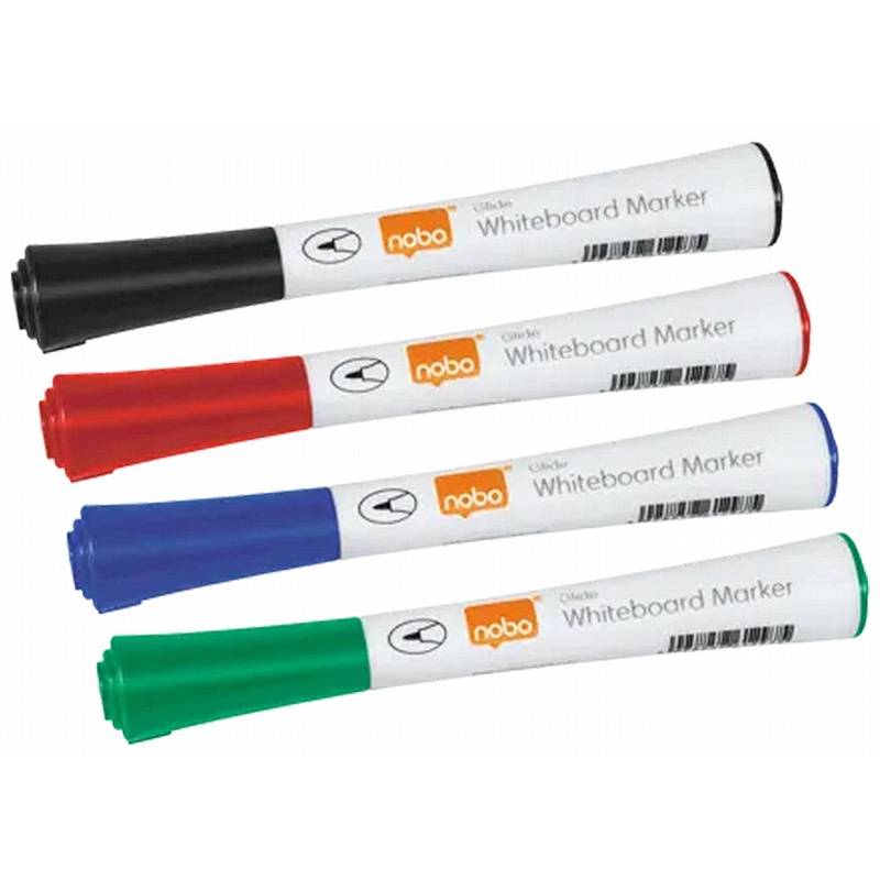 Nobo Glide Bullet Tip Drywipe Pens - Pack of 4 - Display Equipment