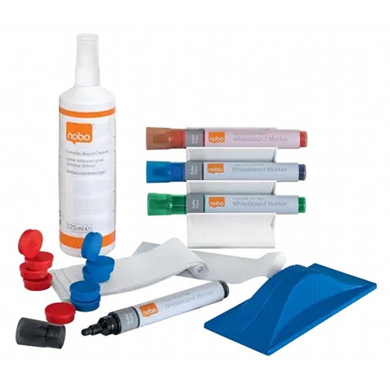Nobo Drywipe Pens and Cleaning Kit - Display Equipment