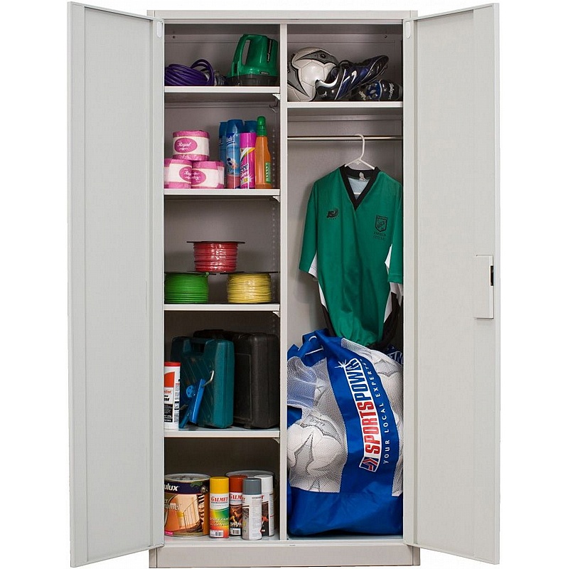 Steel-it Economy Double Door Metal Janitor Cupboard - Office Storage