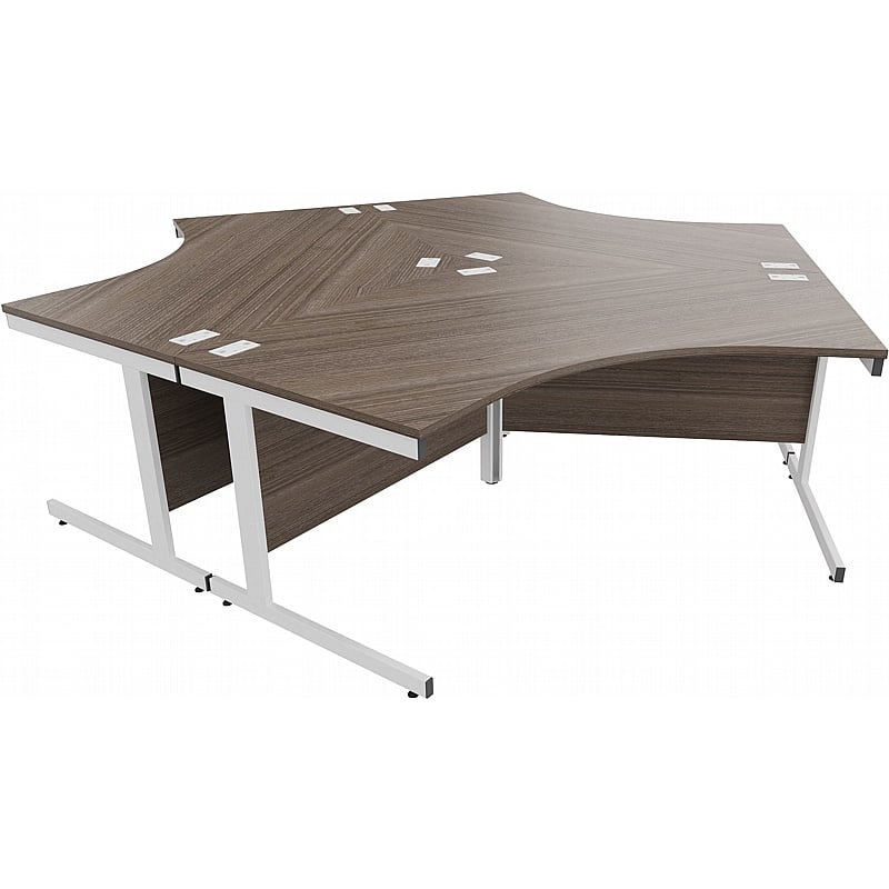 Cogent 3 Person Cluster Office Desks - Office Desks