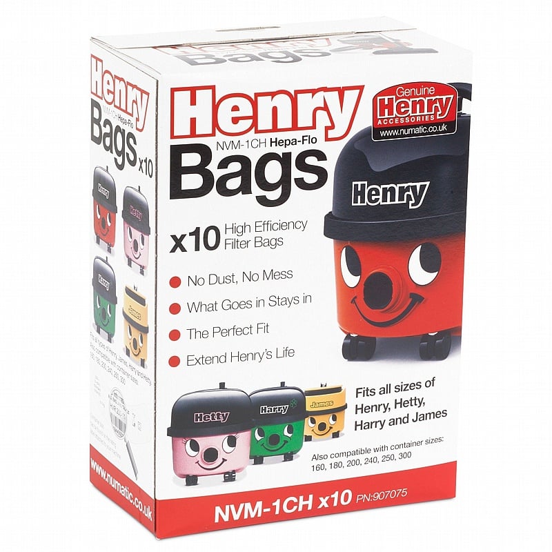 Numatic NVM-1CH HepaFlo Filter Bags 604615 8 Boxes x10 - Office Accessories