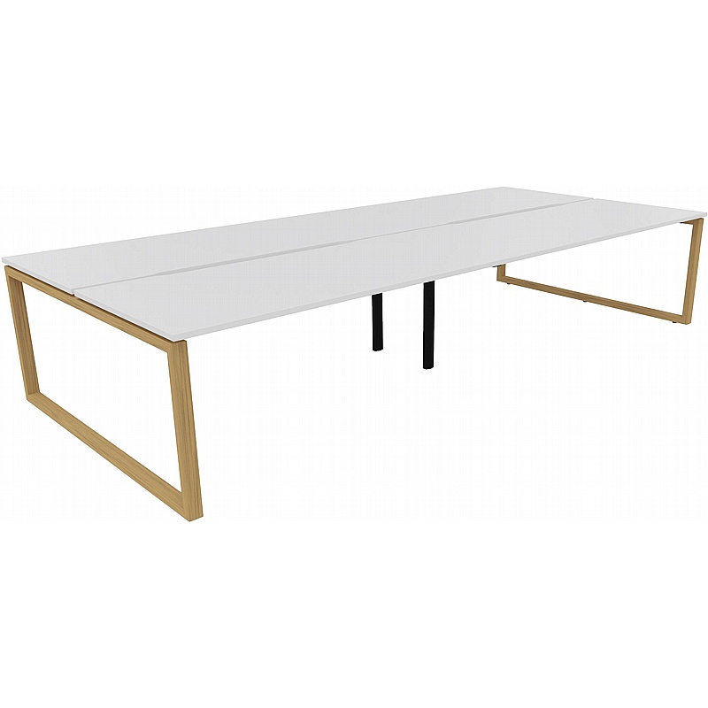 Tract Hoop Leg 4 Person Rectangular Back to Back Bench Desks - Office Desks