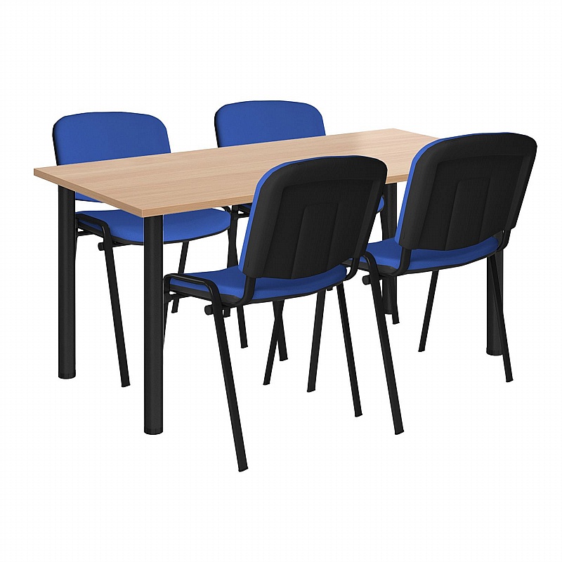 Identi Rectangular Meeting Table with Fabric Taurus Chairs Bundle Deal - Meeting Room