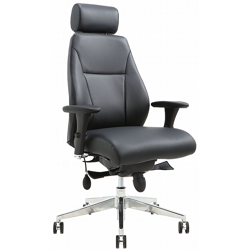 Posture-Task 24-7 Heavy Duty Top Leather Ergonomic Office Chair - Office Chairs