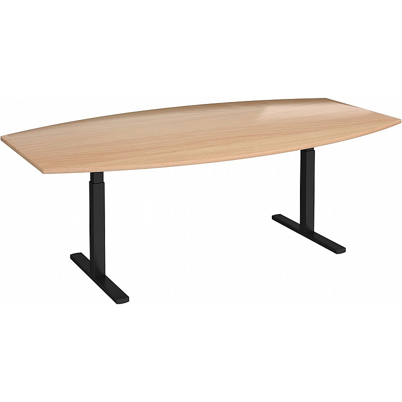 Elev8 Touch Electric Height Adjustable Boat Shaped Boardroom Tables - Meeting Room