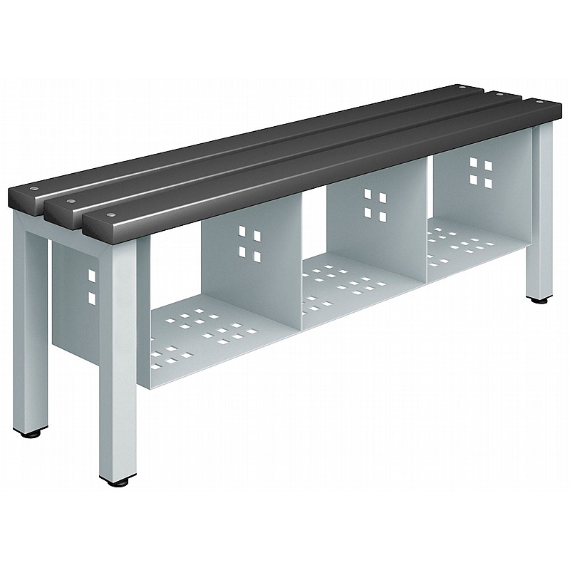 Pure Single Sided Changing and Cloakroom Bench Seats with Shoe Storage - School Furniture