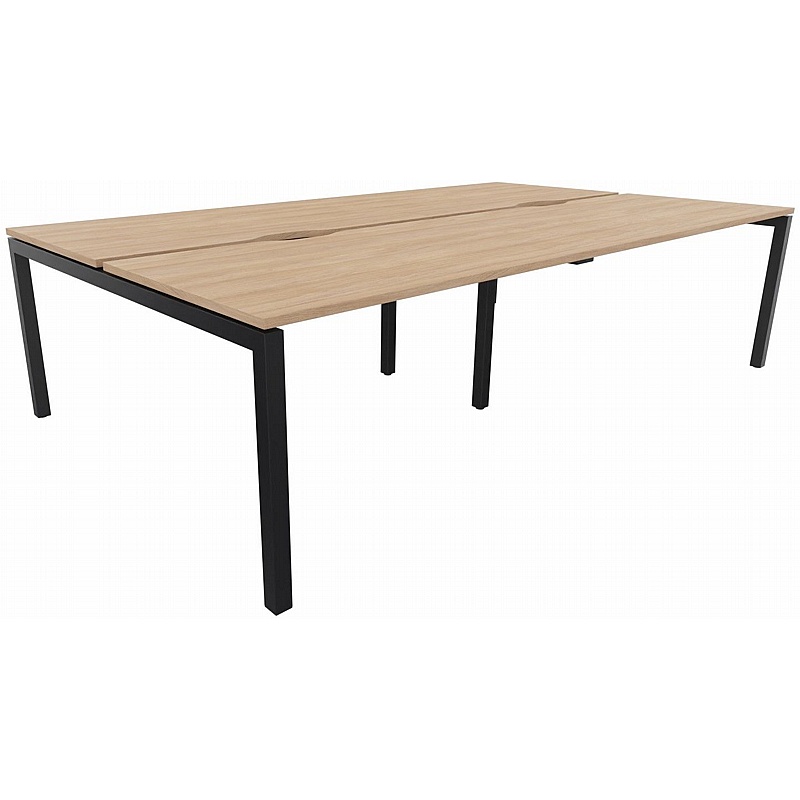 Systm 4 Person Rectangular Back to Back Bench Desks - Office Desks
