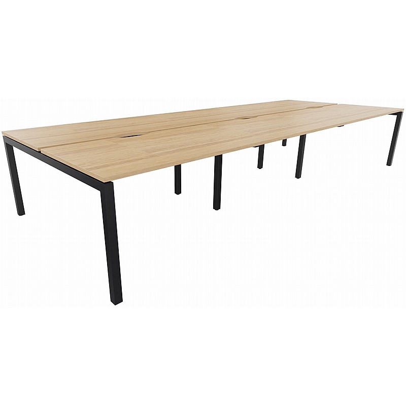 Systm 6 Person Rectangular Back to Back Bench Desks - Office Desks
