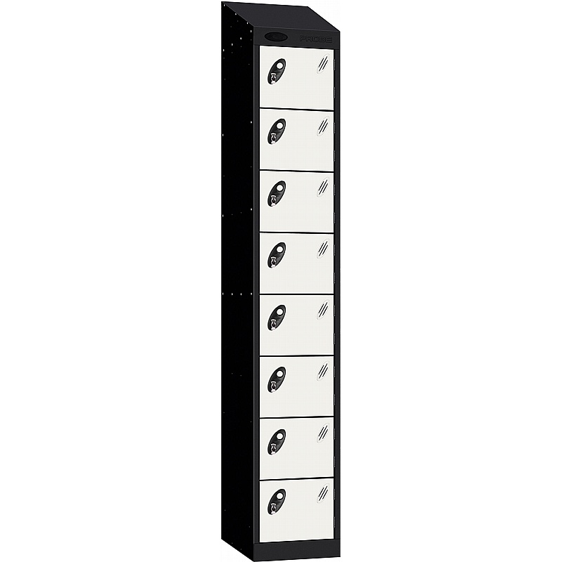 Stellar Probe Antibacterial Sloping Top 8 Compartment Lockers with Hasp and Staple Lock - Office Storage