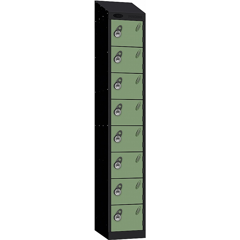 Stellar Probe Equinox Antibacterial Sloping Top 8 Compartment Lockers with Manual Combination Lock - Office Storage