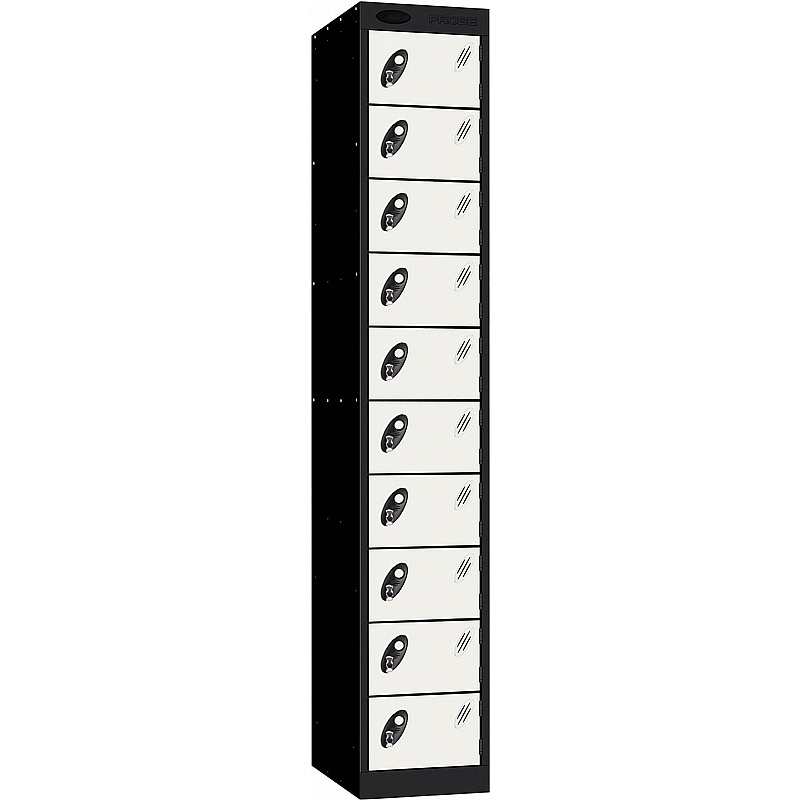 Stellar Probe Antibacterial 10 Compartment Lockers with Hasp and Staple Lock - Office Storage