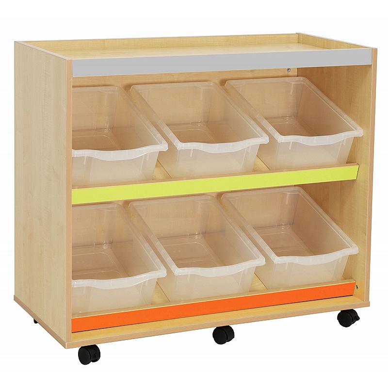 Bubblegum Mobile Combi 6 Tray Storage - School Furniture