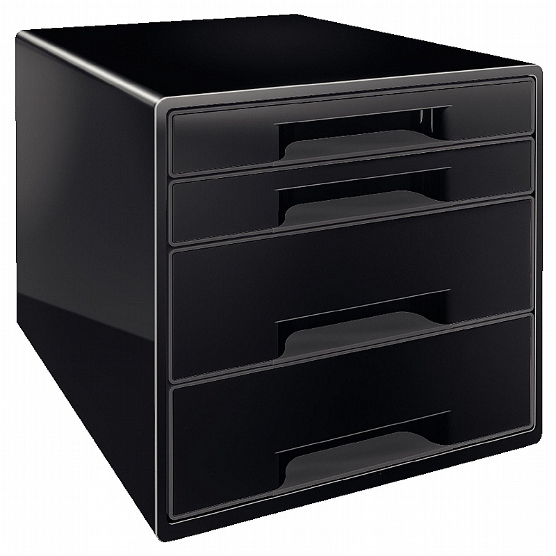 Leitz Noir 4 Drawer Desktop Cabinet - Office Storage
