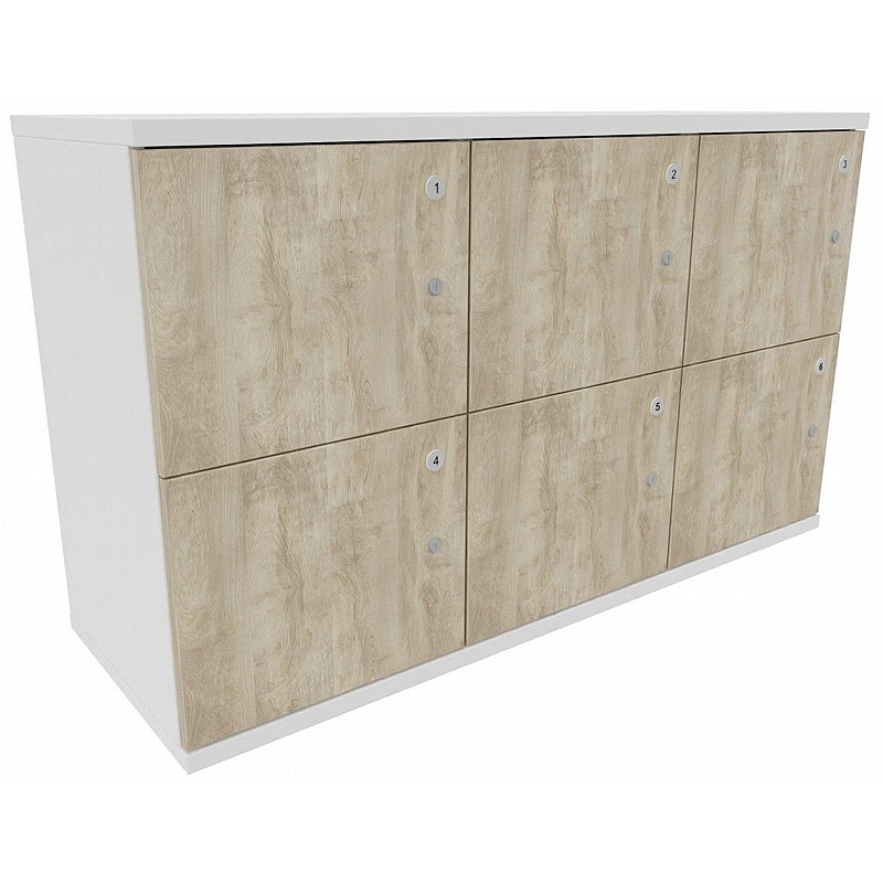 Unified Duo 6 Person Desk End Wooden Office Lockers - Office Storage