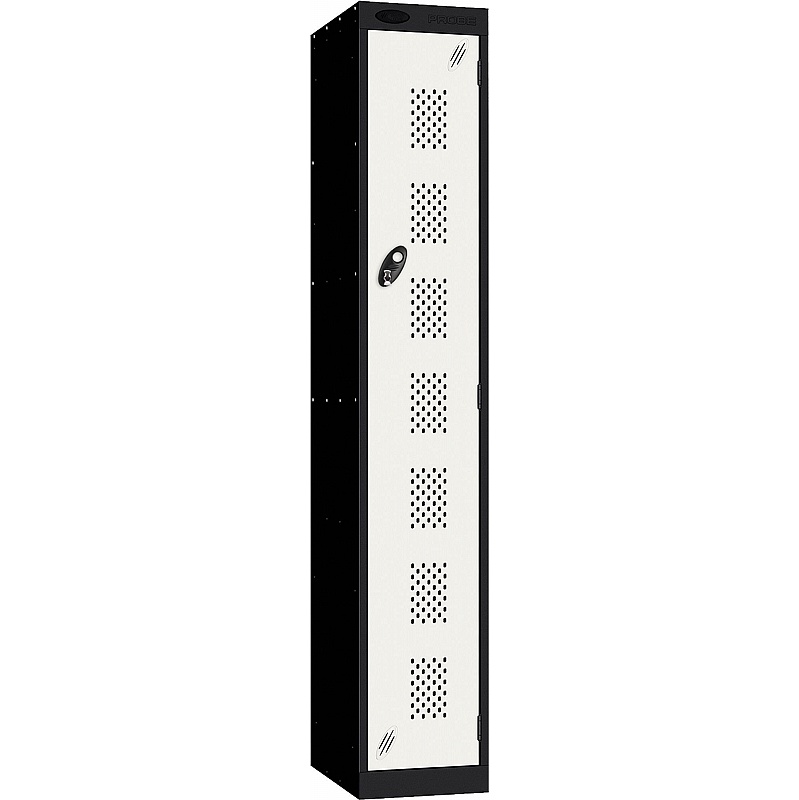 Stellar Probe Antibacterial Perforated Door Lockers with Hasp and Staple Lock - Office Storage
