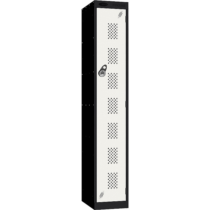 Stellar Probe Antibacterial Perforated Door Lockers with Manual Combination Lock - Office Storage