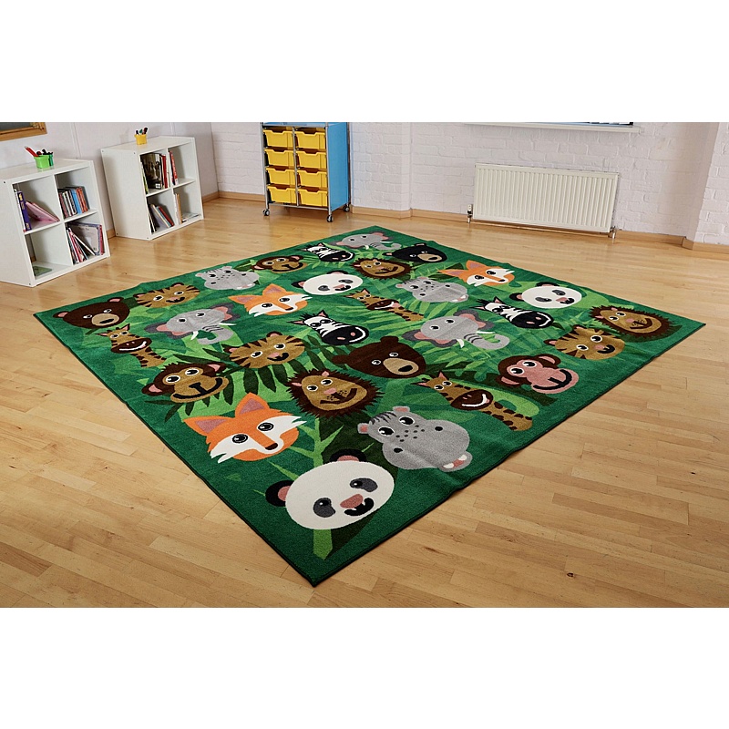 Kinder Wild Animals Placement Carpet - School Furniture