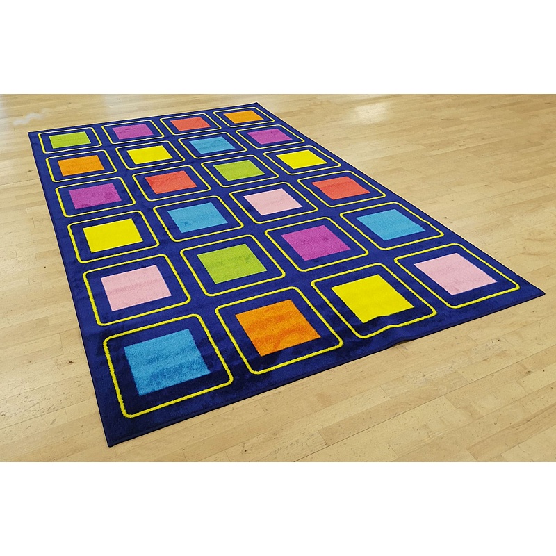 KinderColour Squares Placement Carpet - School Furniture