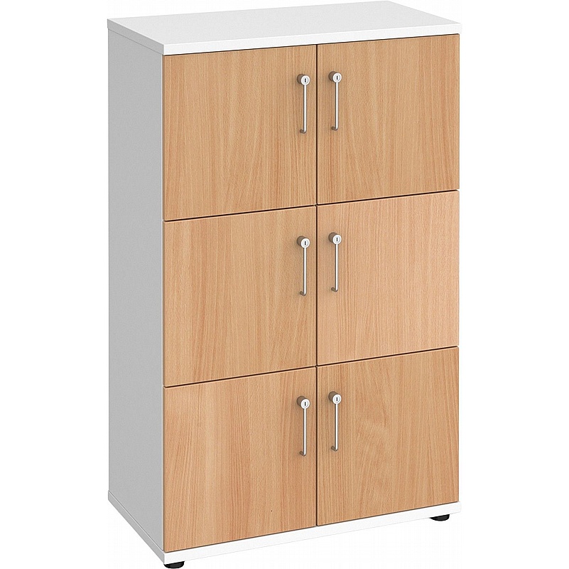 Contract Plus 6 Person Wooden Office Lockers - Lockers & Cloakroom
