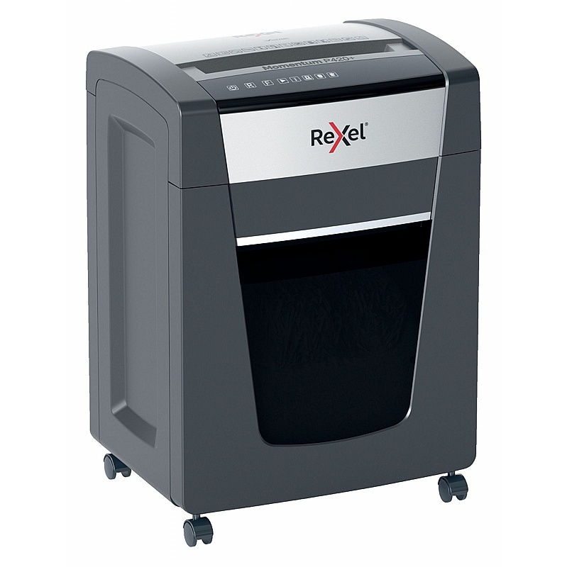 Rexel Momentum P420 Plus Anti Jam Cross Cut Paper Shredder - Office Accessories