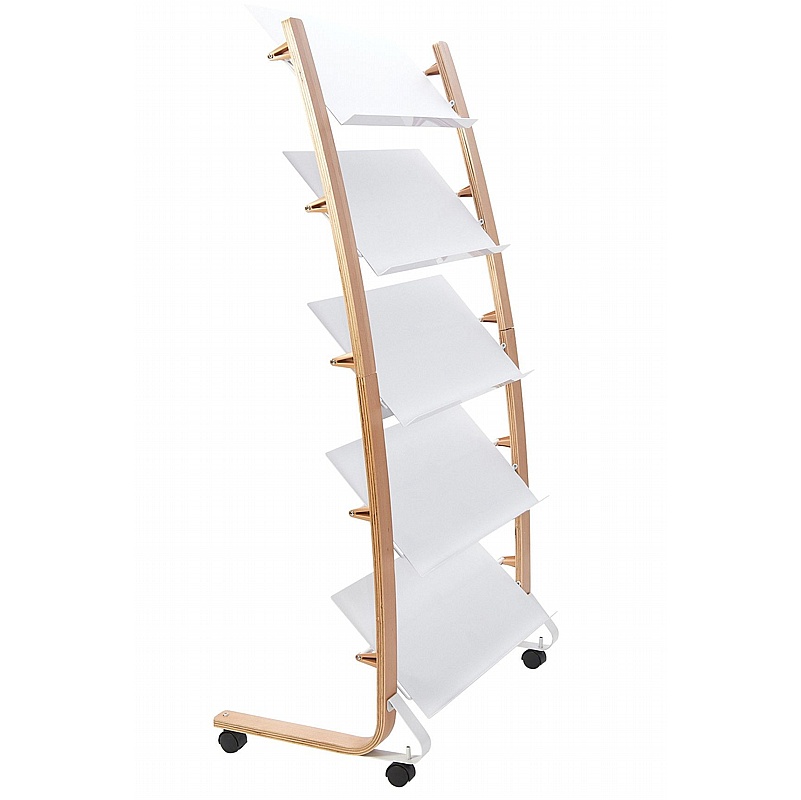 Woody 15 Compartment Mobile Leaflet / Brochure Dispenser - Display Equipment
