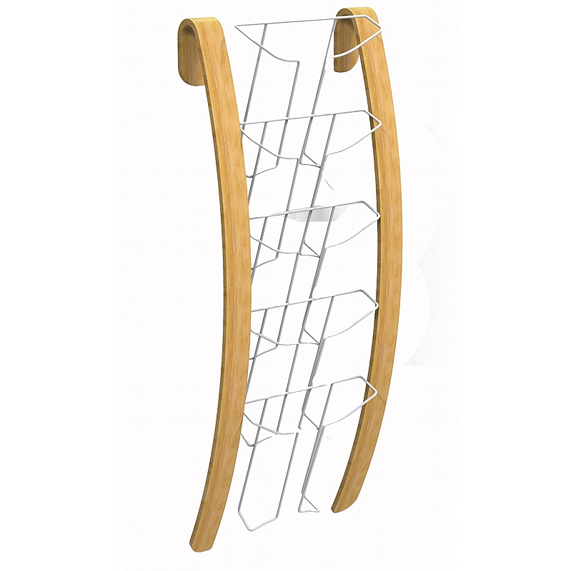 Woody 5 Compartment Wall Mounted Leaflet / Brochure Dispenser - Display Equipment