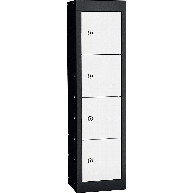 Stellar Probe Antibacterial 4 Compartment Personal Effects Lockers with Cam Lock - Office Storage